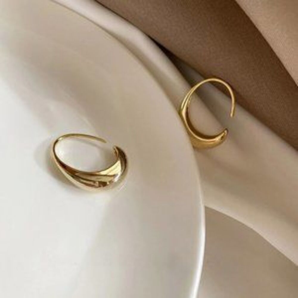 *NEW 925 Sterling Silver C Shape Hoop Earrings - Picture 4 of 5